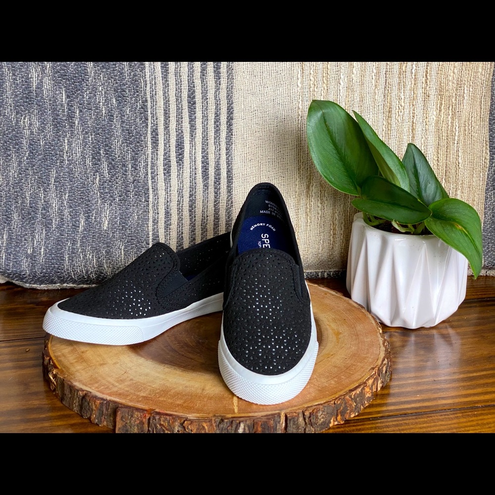Sperry Seaside Nautical Perforated Slip On Sneaker
